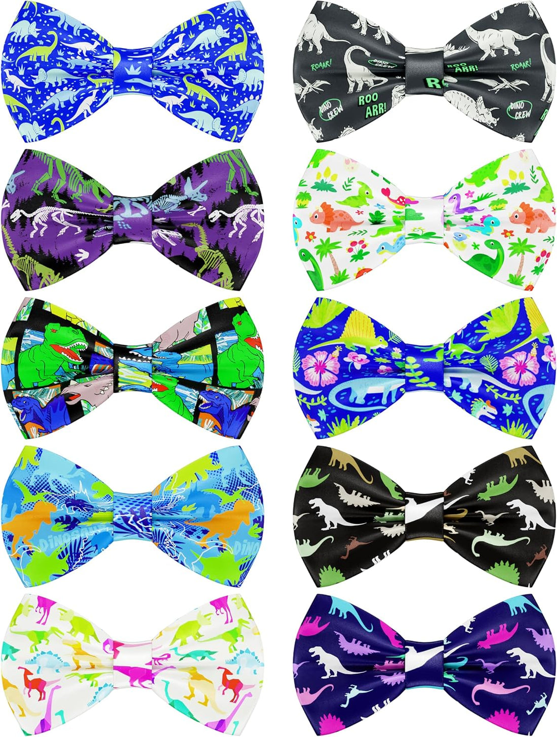 PET SHOW 10 Pack Holiday Large Dog Bowties Sliding on Collar