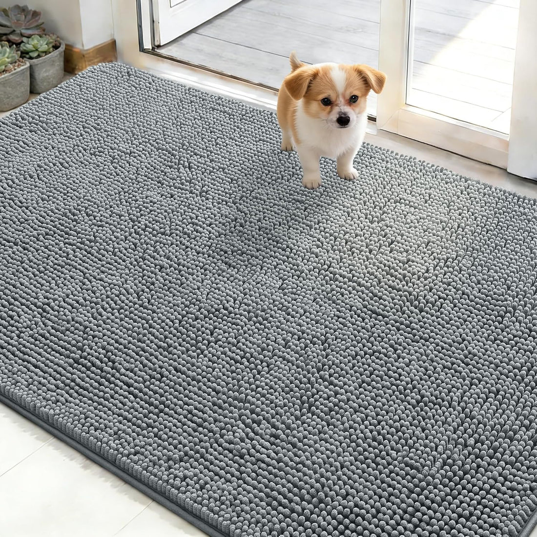 OLANLY Dog Door Mat for Muddy Paws 48x30