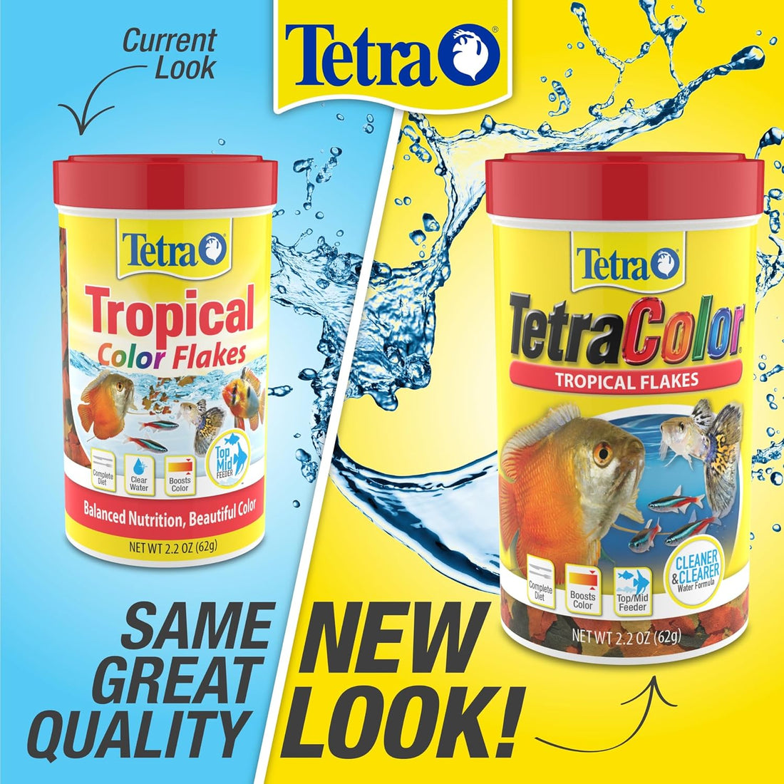 TetraColor Tropical Flakes Color Boosting Fish Food, 7.06 oz