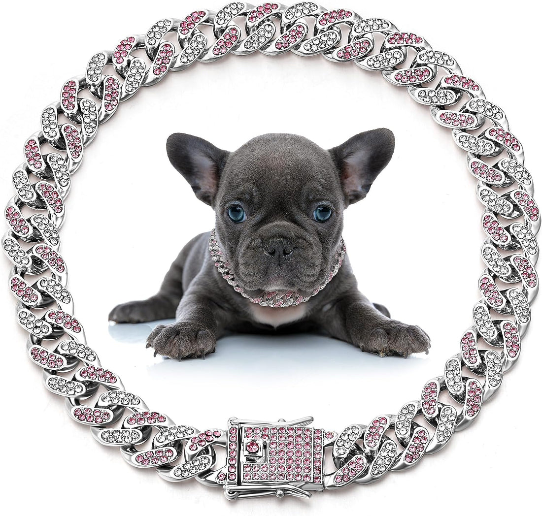 LEIFIDE Cuban Link Dog Collar Chain 12mm,8 Inch