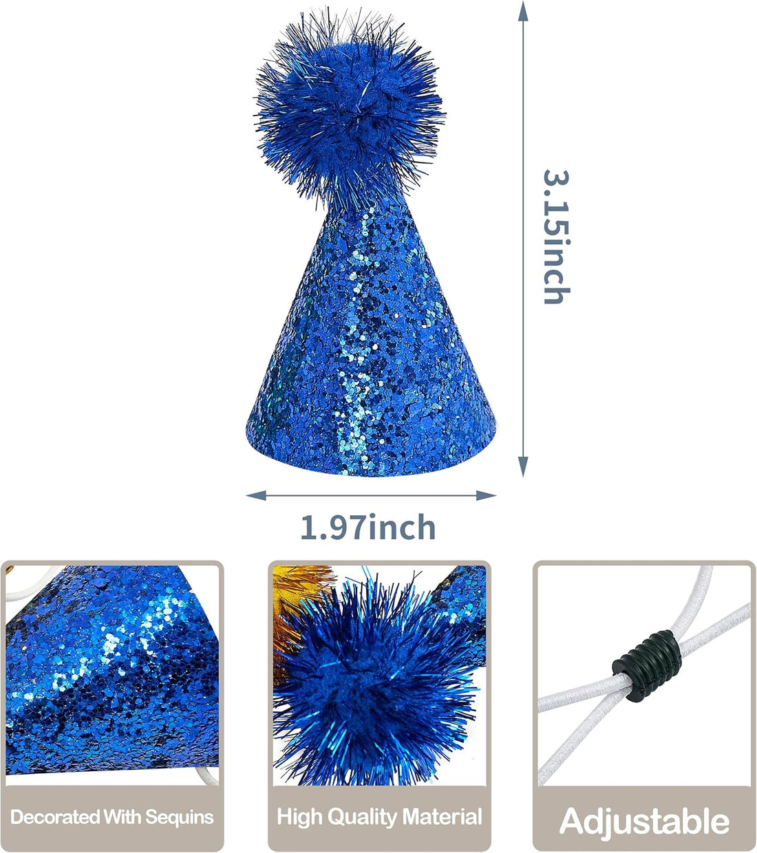 PET SHOW 10pcs Mini Small Dog Hats Cat Birthday Party Hat Rabbit Hats