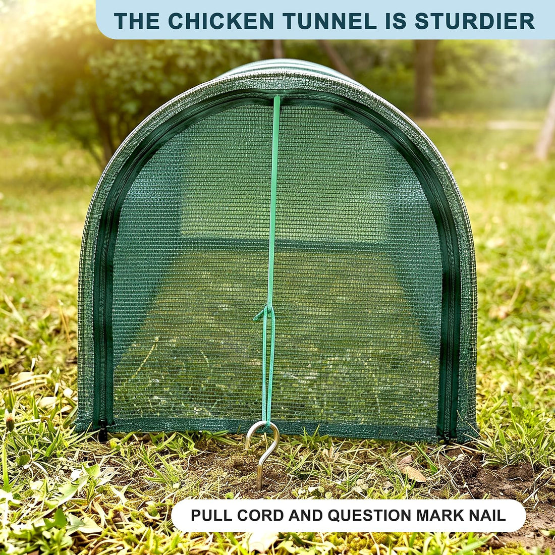 Foldable Chicken Run No Assembly Portable Tunnel for Yard 79 * 30 *