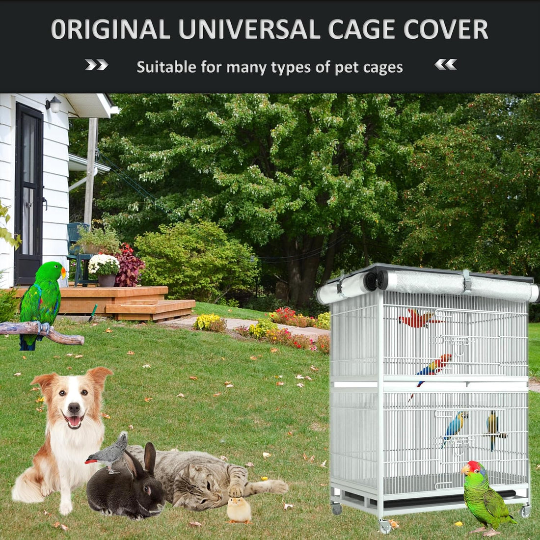 Large Bird Cage Cover - 600D Cage Covers for Night
