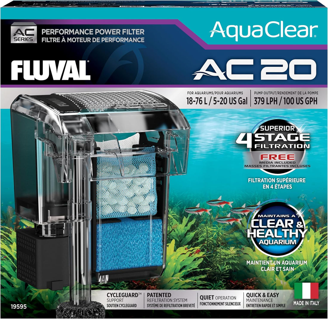 Fluval AquaClear AC30 Power Filter, for 10-30 US Gallon Aquariums