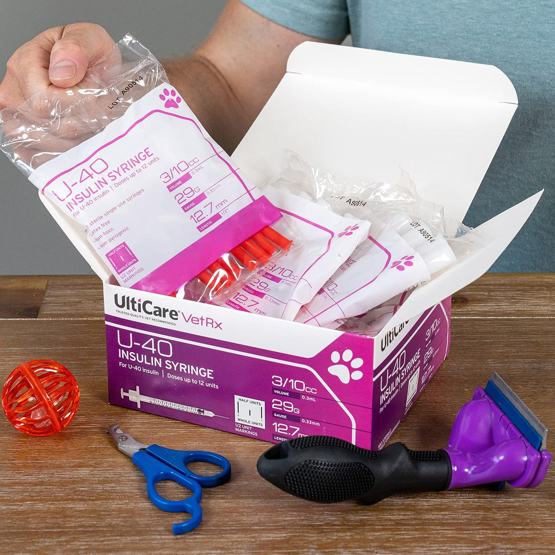 UltiCare VetRx U-40 3/10cc Pet Insulin Syringes - 3/10cc, 29G x 1/2’’