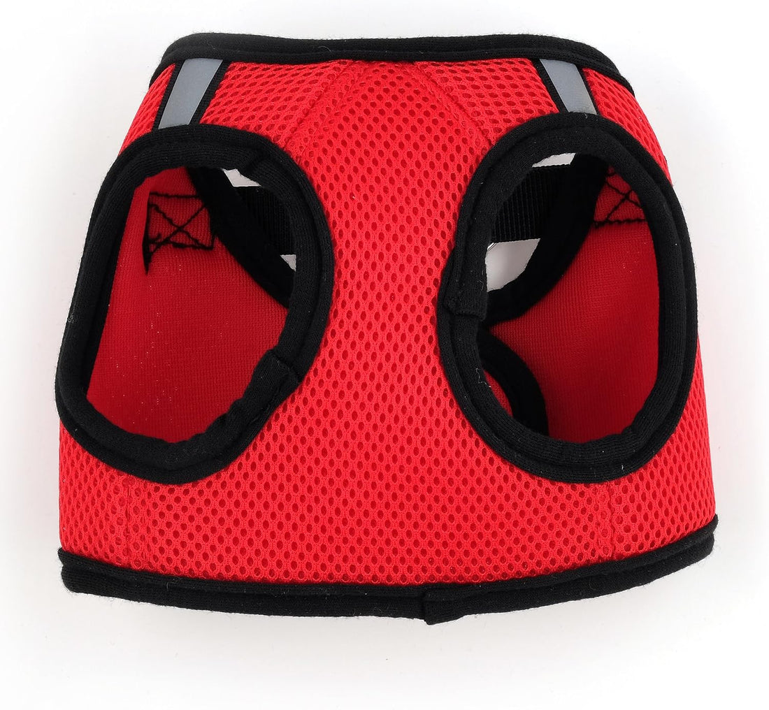 THE WORTHY DOG Easy Step-in Mesh Harness for Medium Dogs, Black