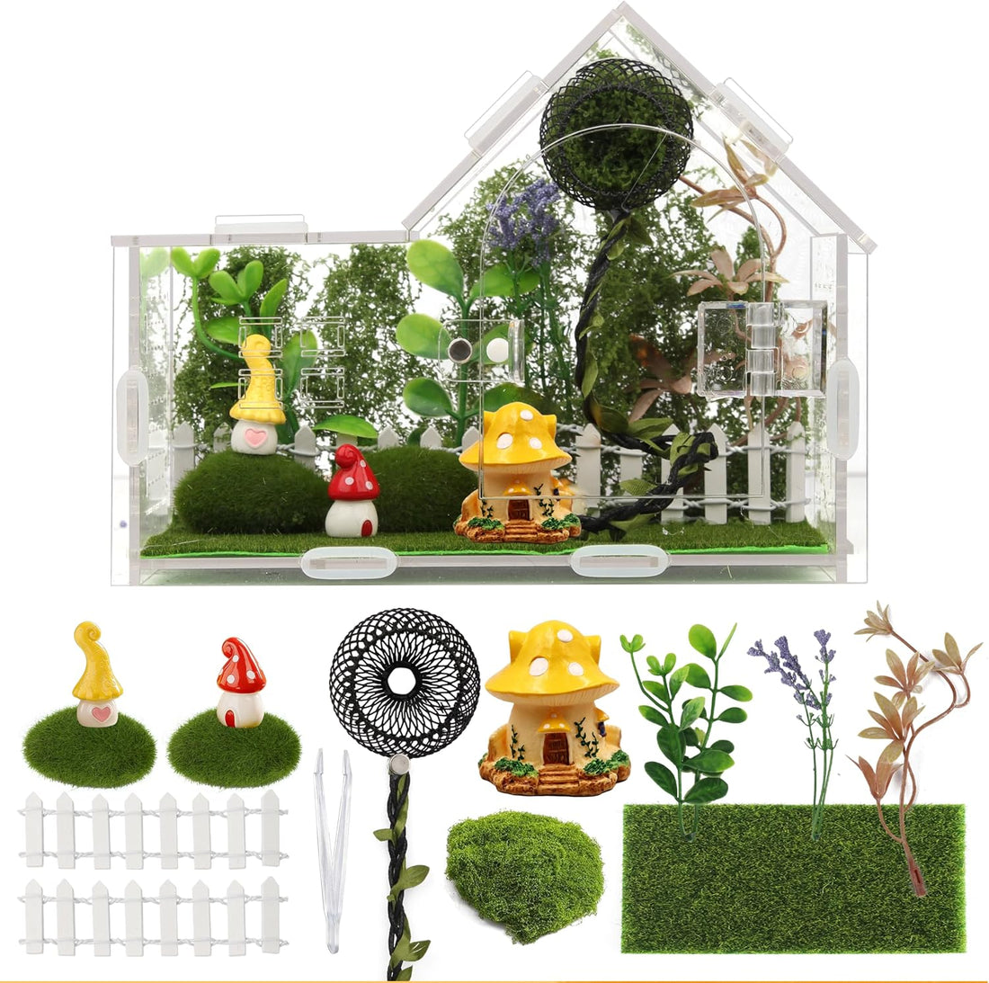 Acrylic Jumping Spider Enclosure House-Shaped Terrarium