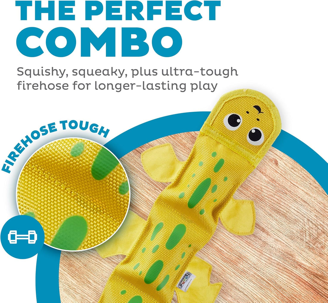 Outward Hound Fire Biterz Lizard Tough Chew Dog Toy, Plush & Squeaky