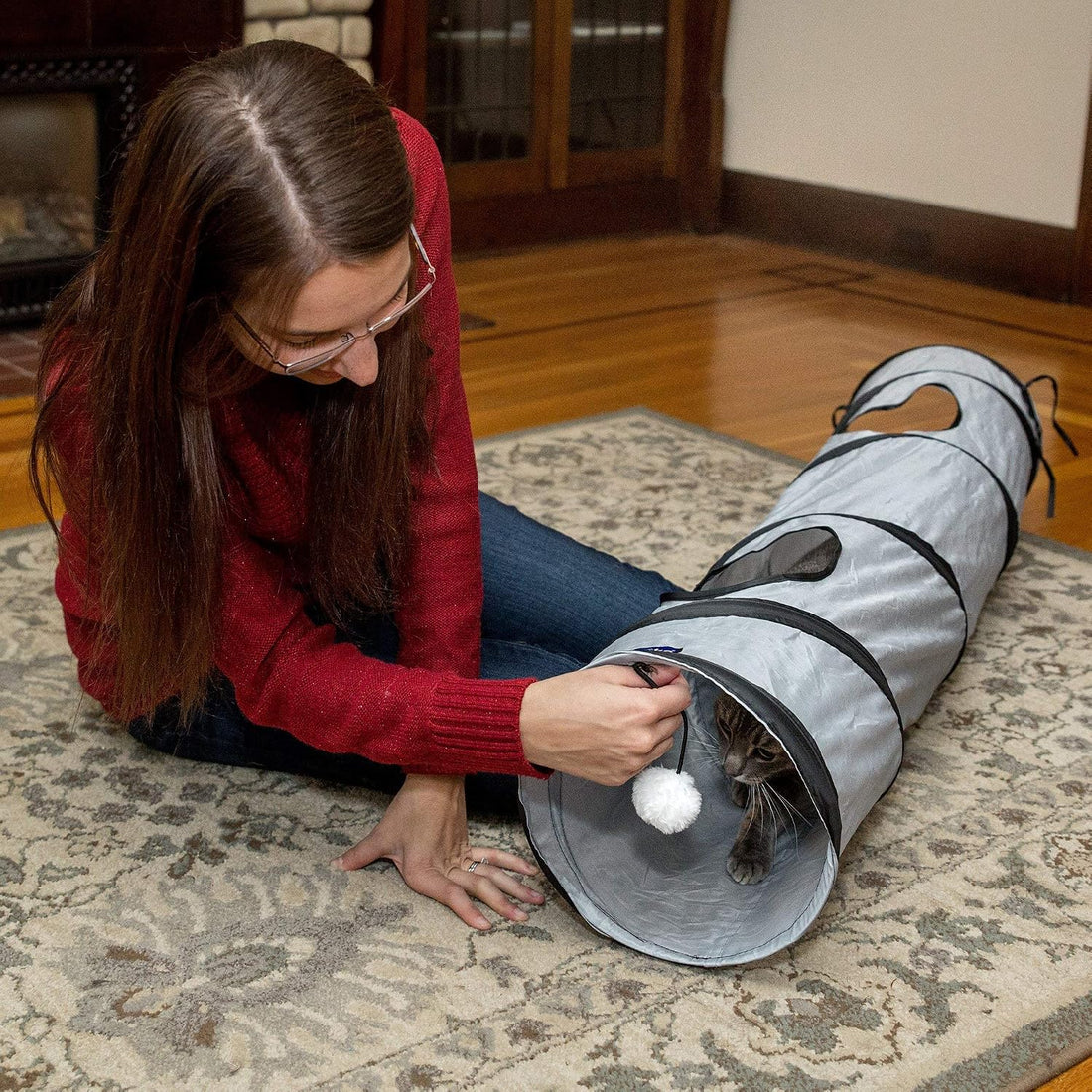 PetLike Cat Tunnel for Indoor Cats Collapsible Pop-up Pet Tube Peek