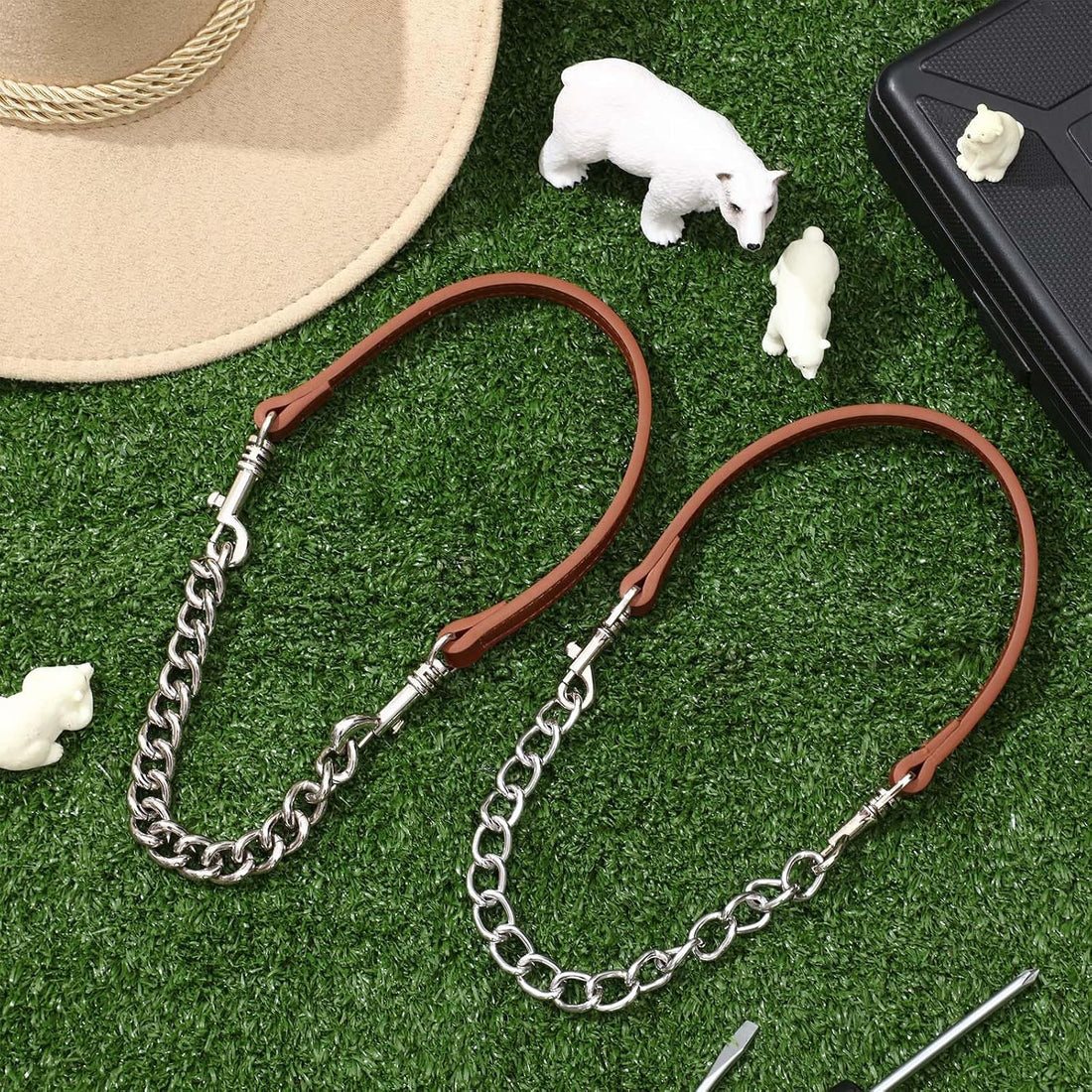 Misdary 1 Pcs Goat Show Collars Adjustable 14" Chain, 14''