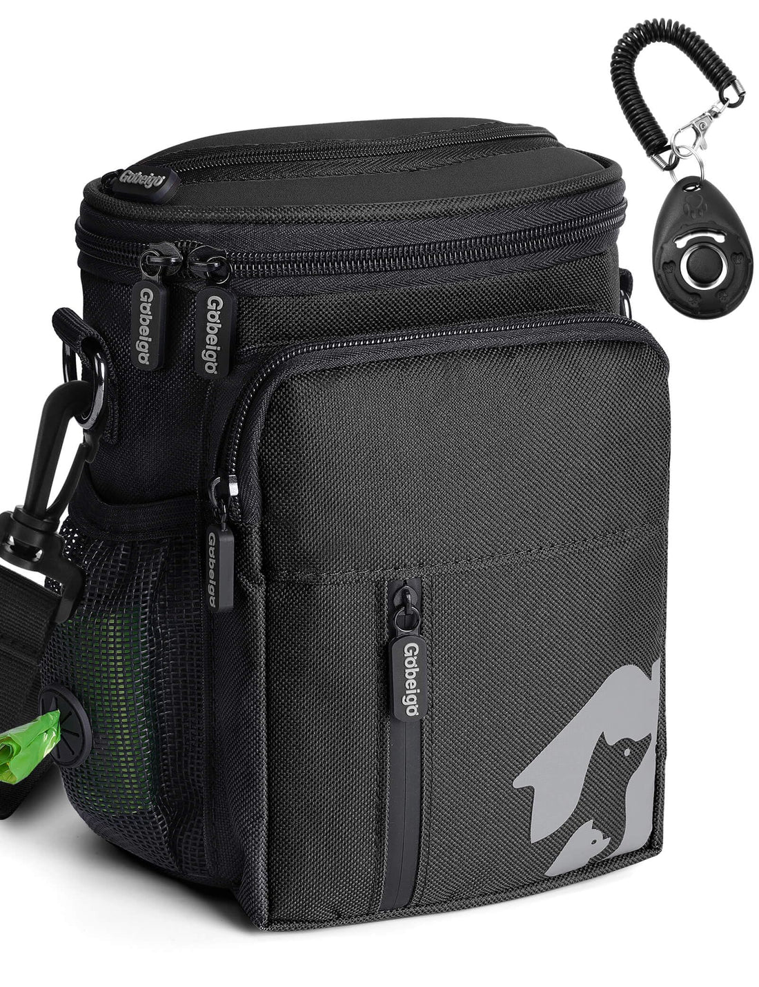 Gobeigo 8 Cup Dog Treat Pouch and Training Clicker