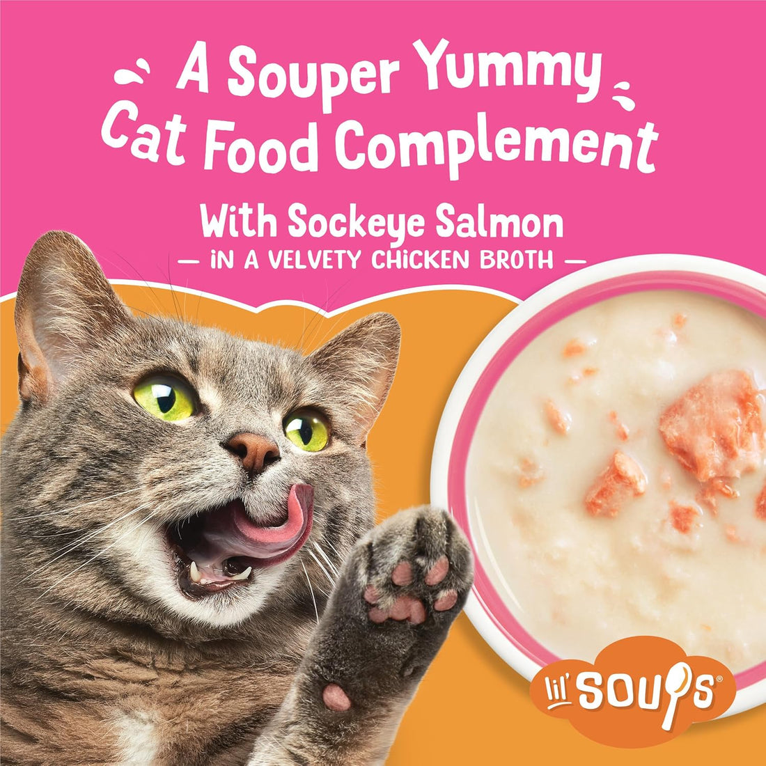Friskies Purina Grain Free Lickable Cat Food Toppers Lil’ Soups