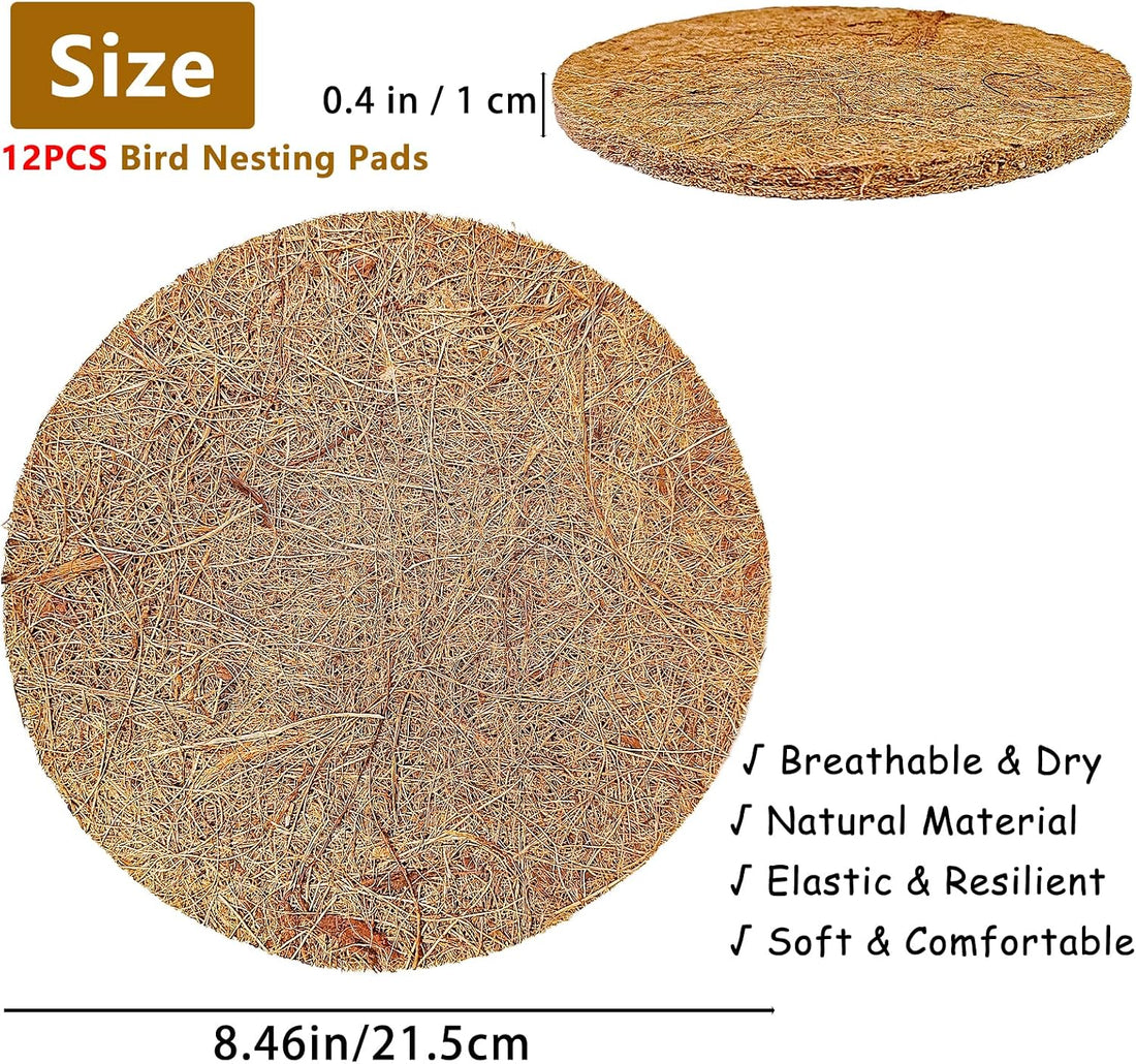 12PCS Pigeon Nest Pads Coconut Fiber Bird Nesting Material for Chicken