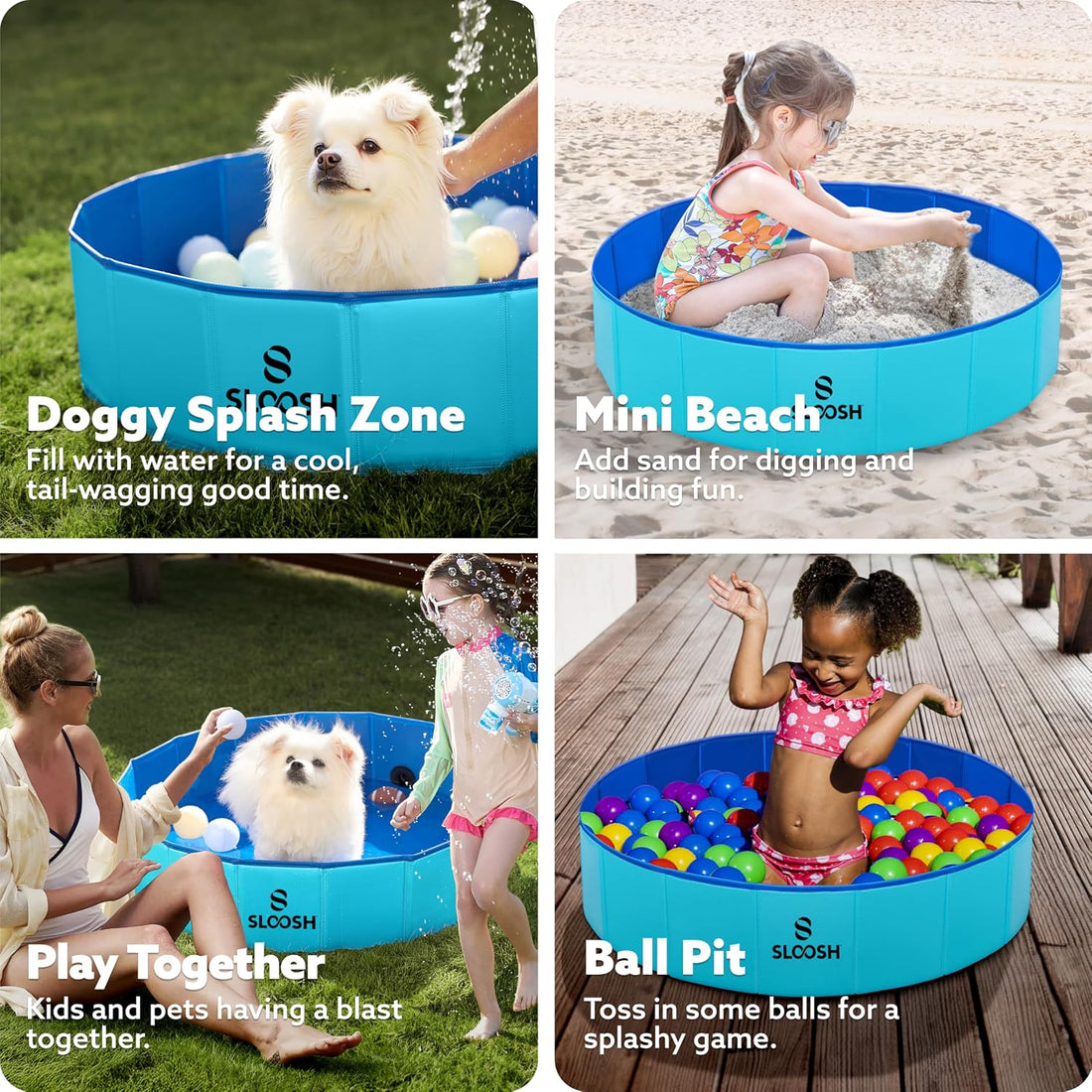 Sloosh Foldable Dog Kiddie Pool
