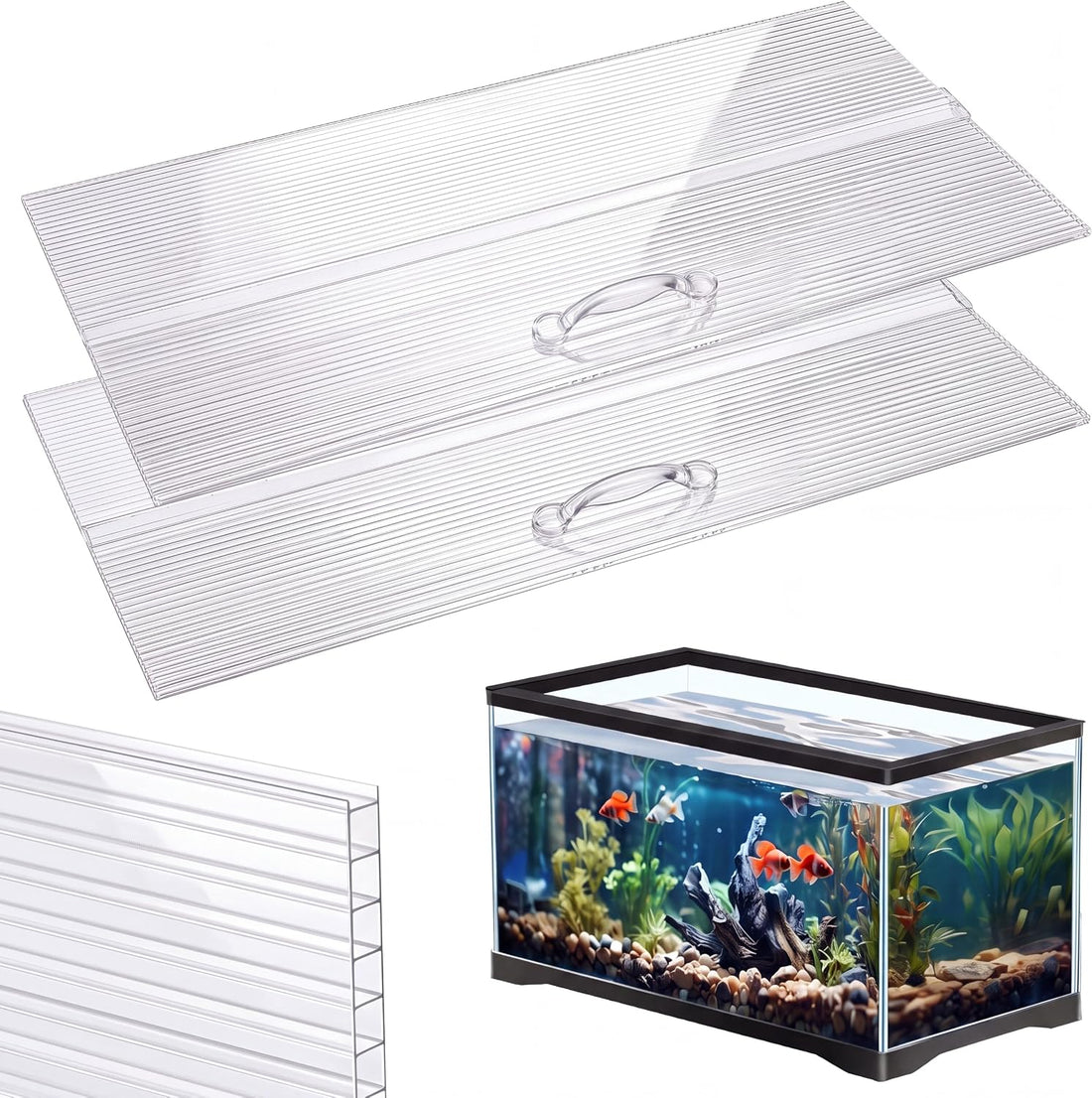 Sieral Aquarium Lids Canopy Set, 30 x 12 Inch, Clear, 1 Pcs