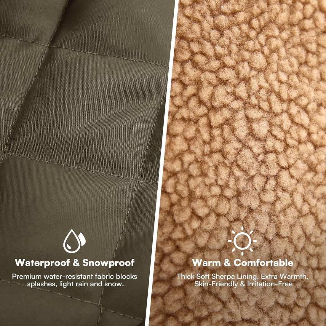 Queenmore Warm Puffer Dog Coat Thick Plush Quilting Small Winter