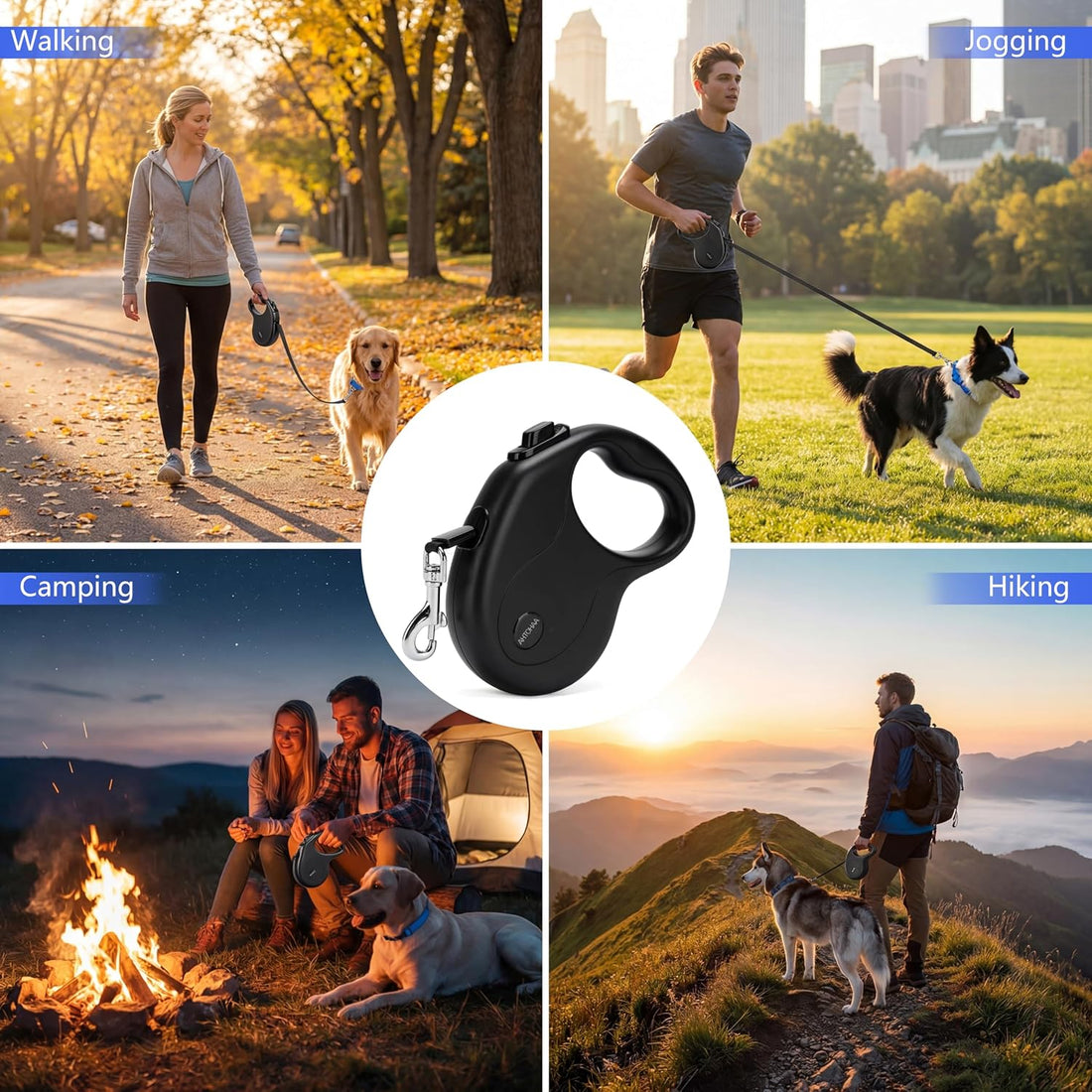 10FT Retractable Dog Leash for Small Medium Dogs/Cats up to 33lbs