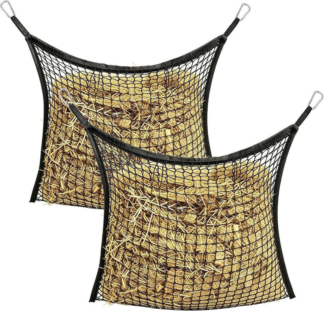 2pcs Slow Feed Hay Nets for Horses, Hay Bags for Horse 35×31 Inch