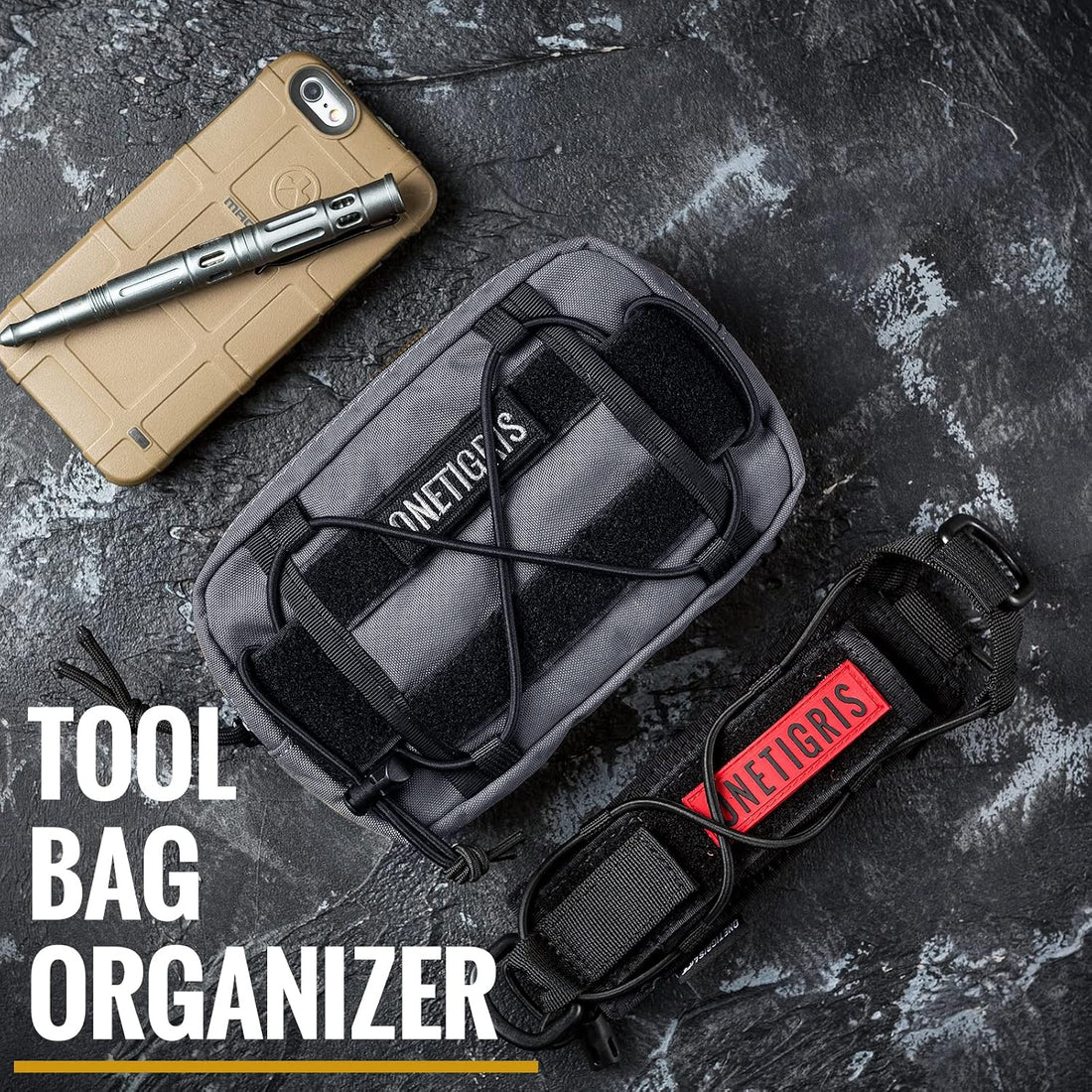 ONETIGRIS EDC Horizontal MOLLE Pouch for Tool Treat Med