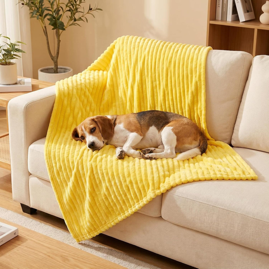 Emotional Support Blanket Yellow Dog Blanket for Dogs