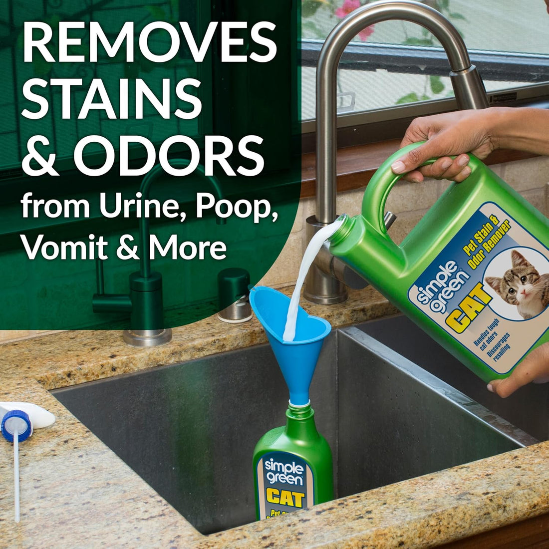 Simple Green Cat Stain & Odor Remover - Enzyme Cleaner for Cat Urine
