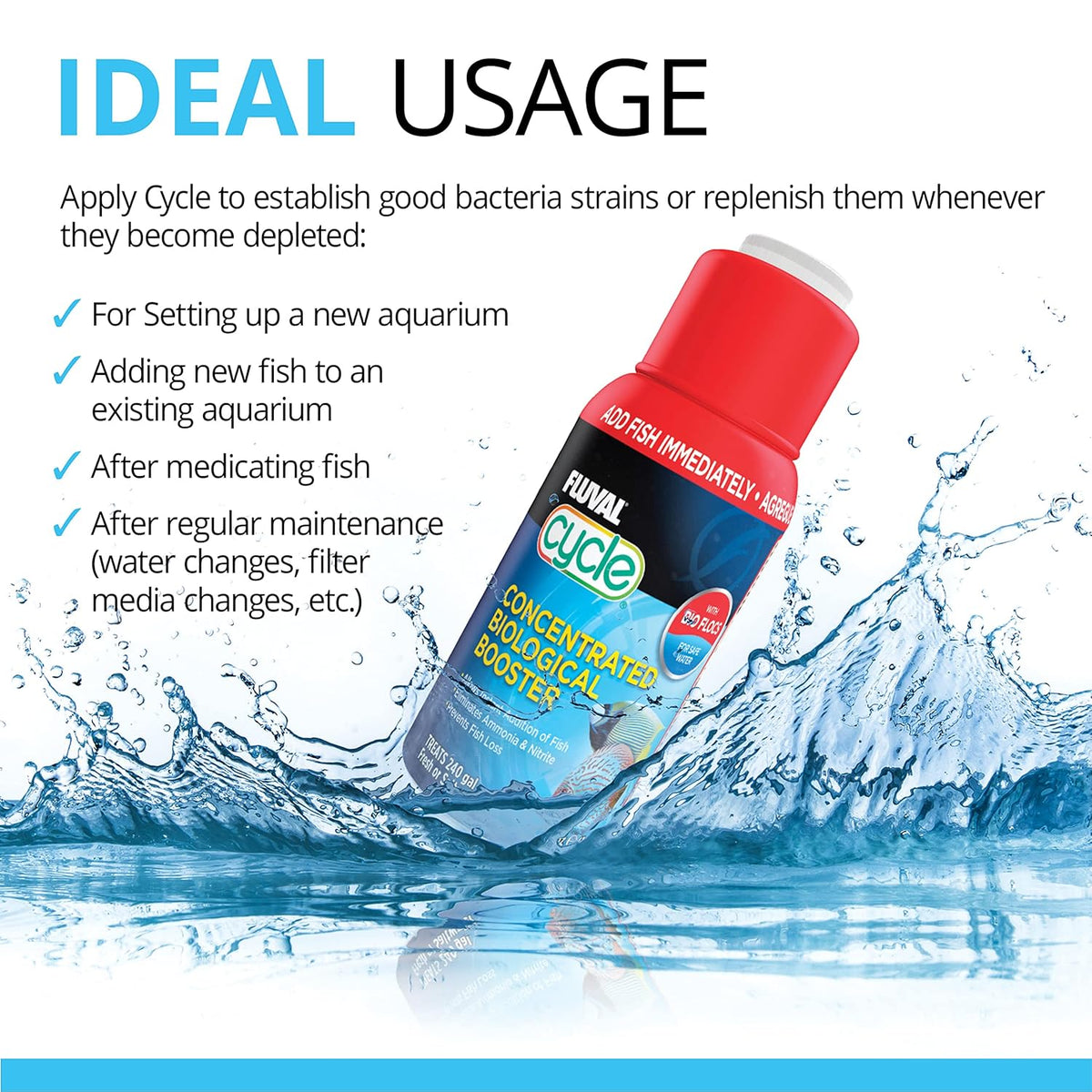 Fluval Cycle Biological Enhancer, Aquarium Water Treatment, 16.9 Oz.