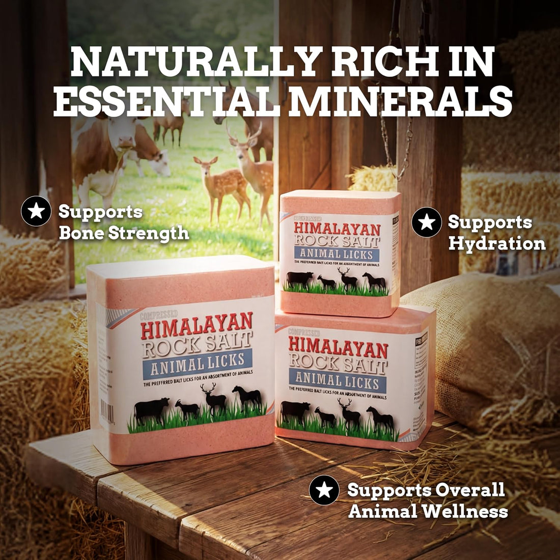 Himalayan Secrets Compressed Salt Lick for Livestock & Wildlife, 11 lb