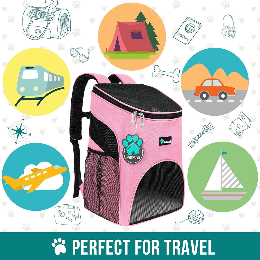 PetAmi Cat Backpack Carrier, Airline Approved Pet Carrier Backpack
