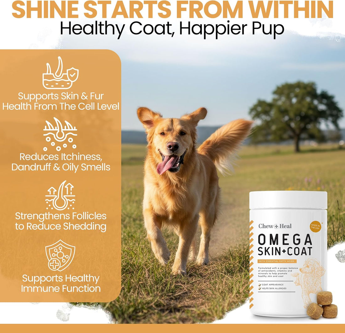 Omega 3 Fish Oil for Dogs - 180 Soft Chews - Itch Relief