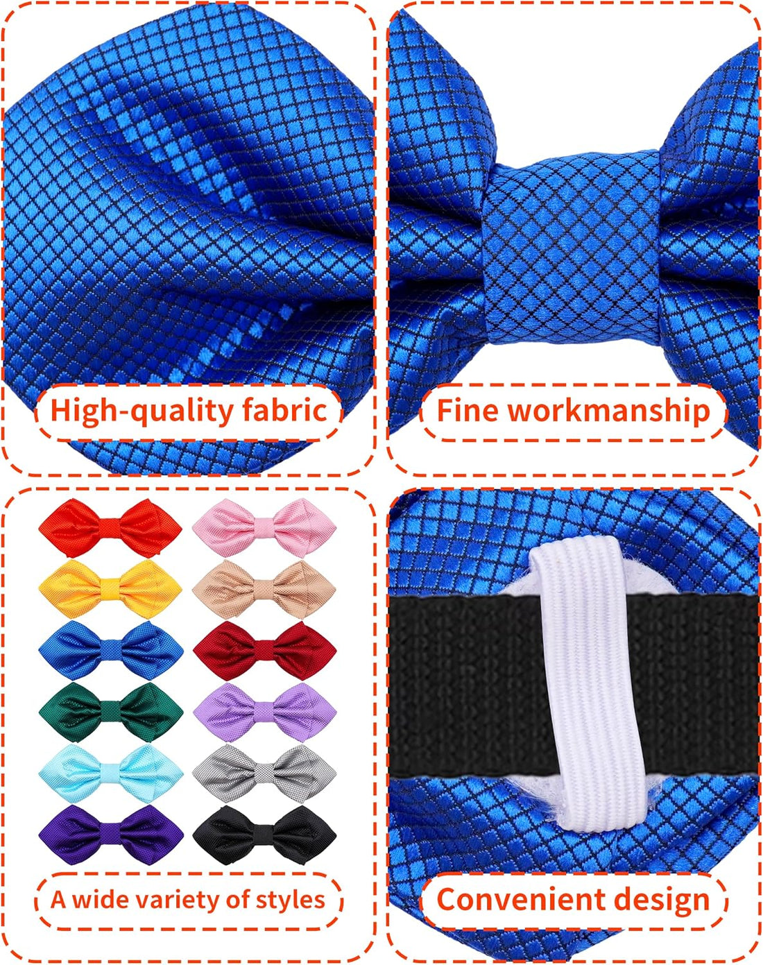 PET SHOW Large Dogs Collar Attachment Bow Ties Embellishment Girls