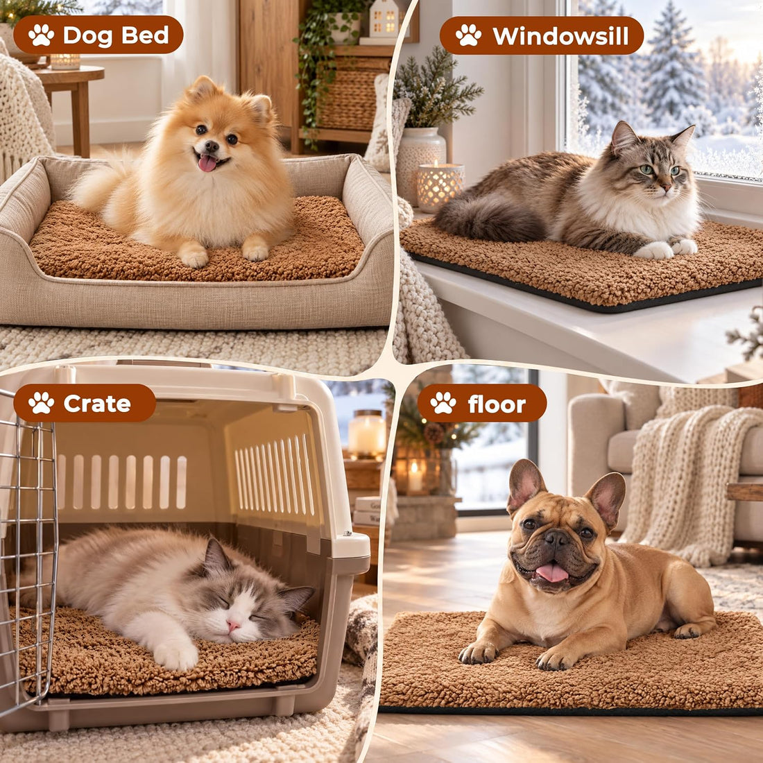 PatiencET Self Warming Cat Bed for Indoor Cats 14'' x 20''