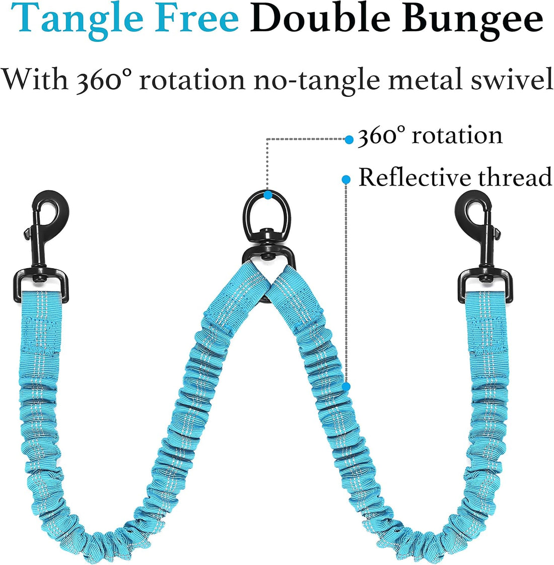 Dog Leash for 2 Dogs, Double Dog Leash, 5~18 lbs