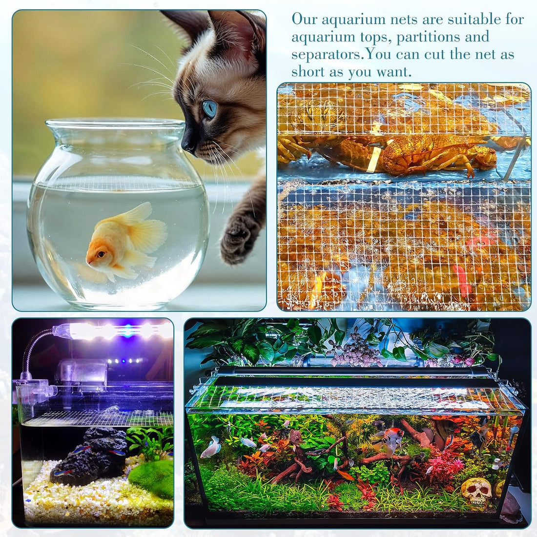 Clear Mesh Netting Aquarium Mesh 4 x 6.5 Feet