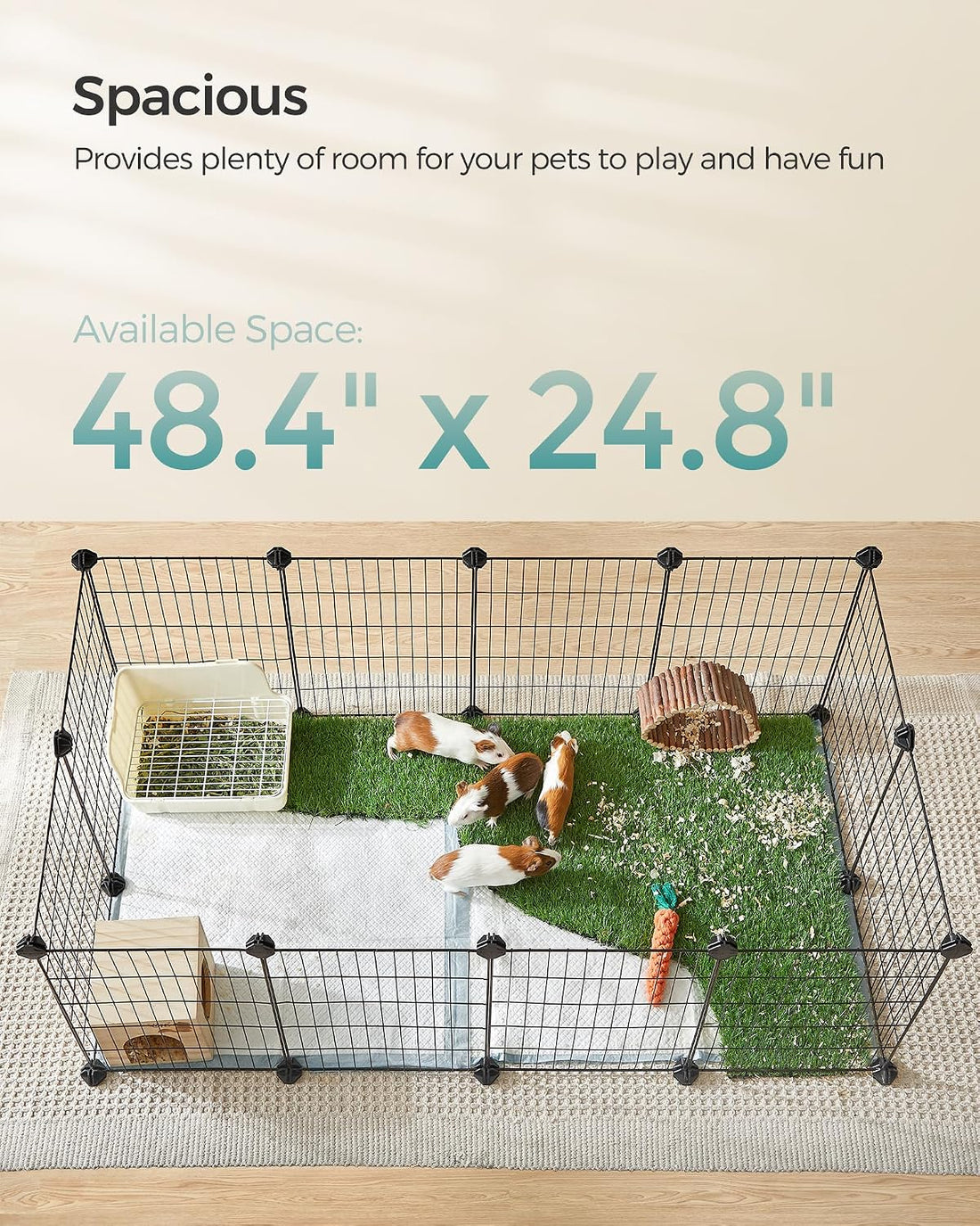 SONGMICS Pet Playpen, Small Animal Cage