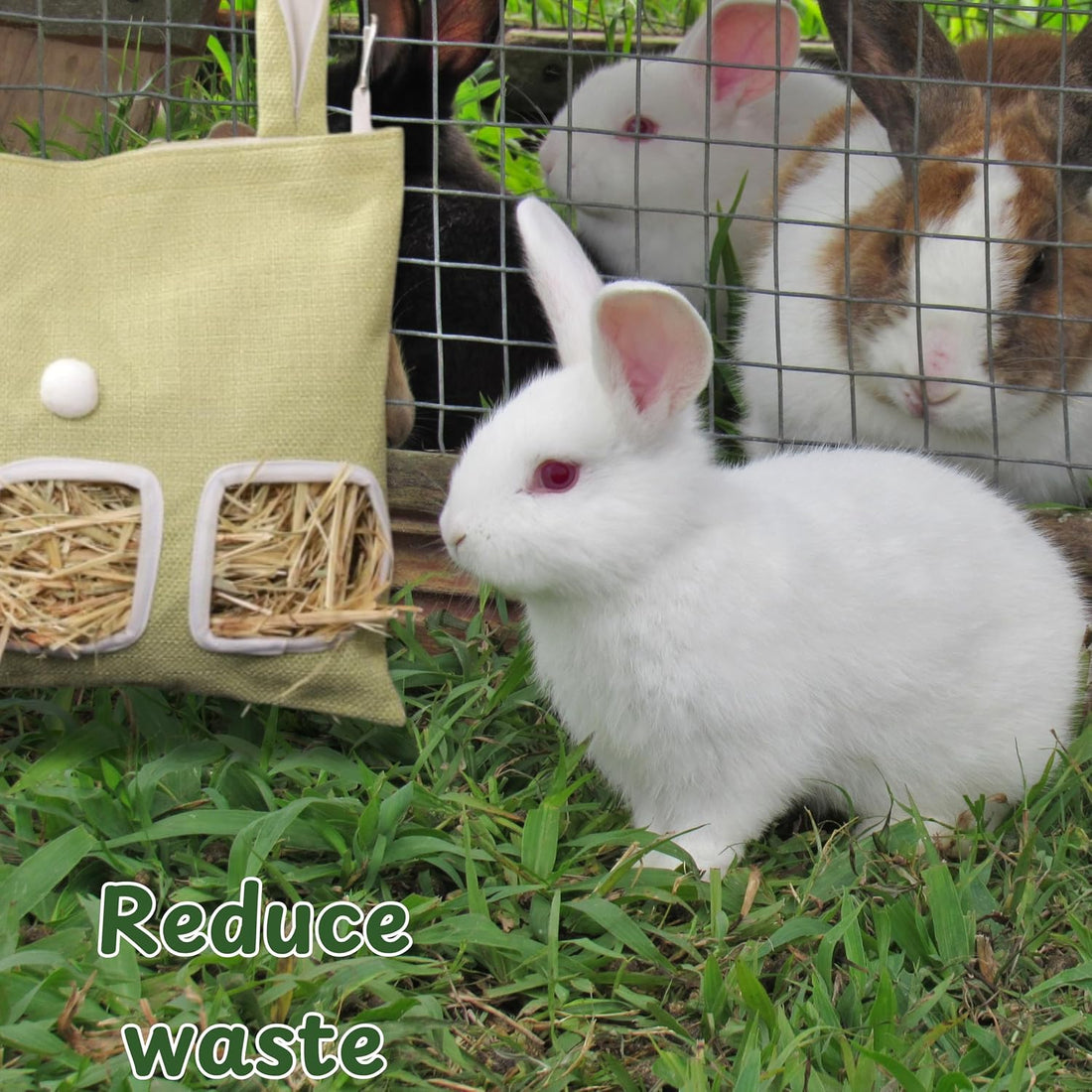 Cute Hanging Rabbit Hay Feeder Bag, Guinea Pig Hay Bag