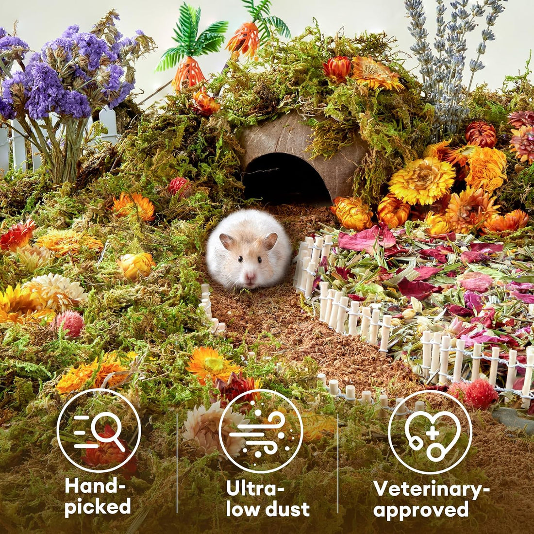 BUCATSTATE 5L Hamster Bedding, Natural Forest Moss Odor Control
