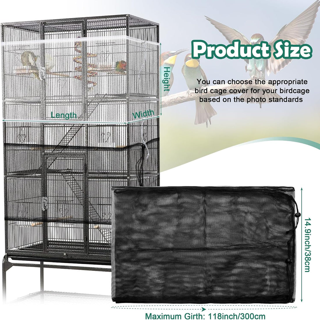 2 Pack Bird Cage Seed Catcher Guard