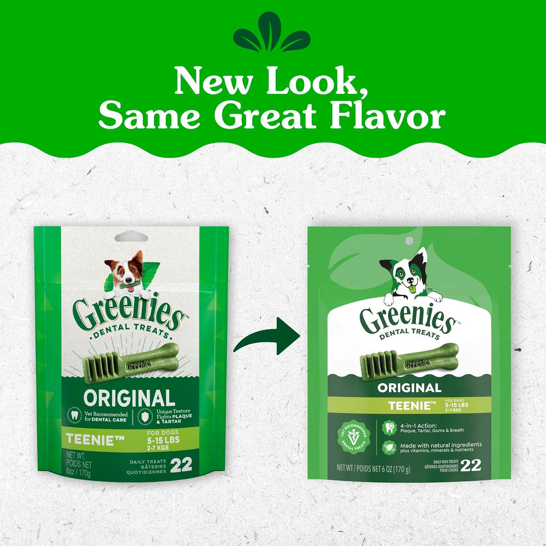 Greenies Teenie Original Natural Dental Dog Treats, Chicken, 22 Count