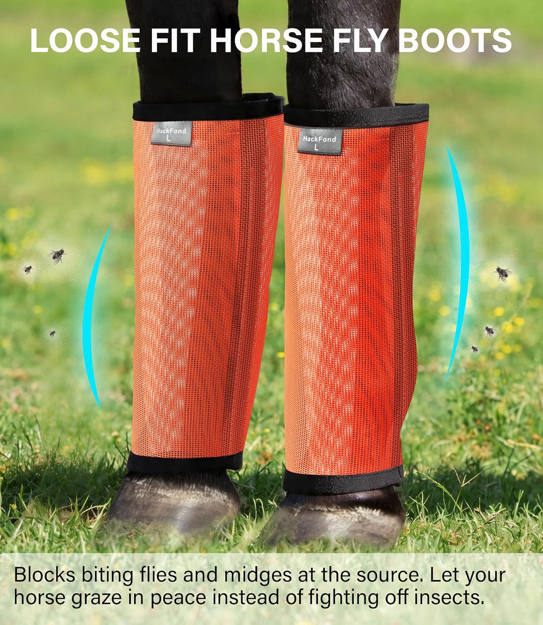 Fly Boots for Horses Set of 4, Breathable & Fly-Proof Horse Fly Boots