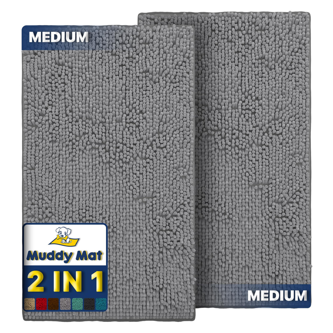 Muddy Mat® 2-Piece Grey Medium 30"X19" AS-SEEN-ON-TV Highly Absorbent