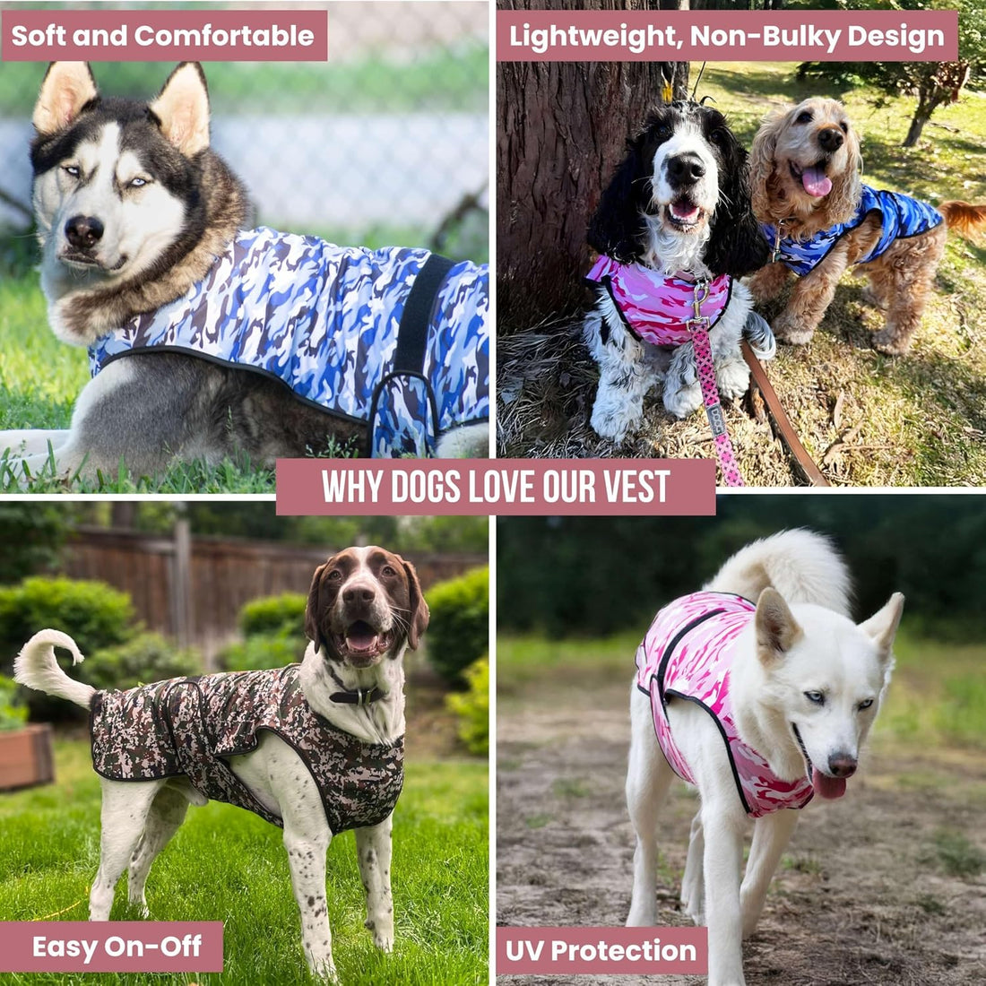 LUCOLOVE Dog Cooling Vest - 2-Layer Cooling with Soft Microfiber