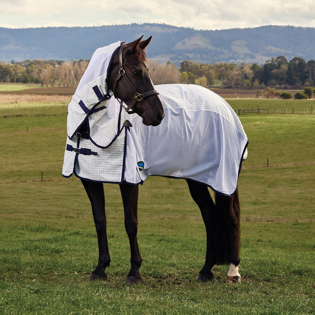 WeatherBeeta Airstream Detach-A-Neck, White/Navy, 81"