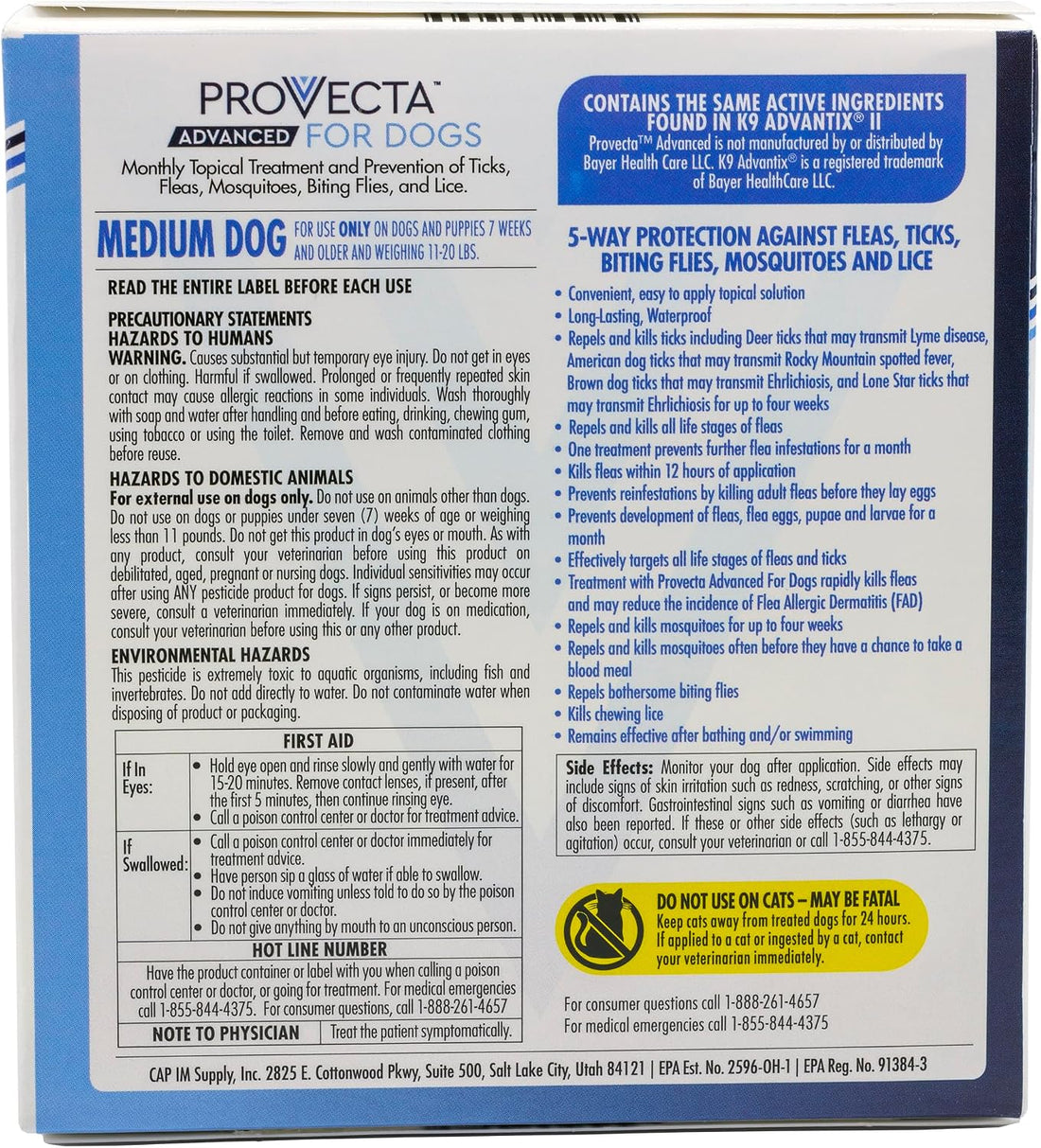 Provecta® Advanced Flea & Tick for Medium Dogs 11-20 lbs