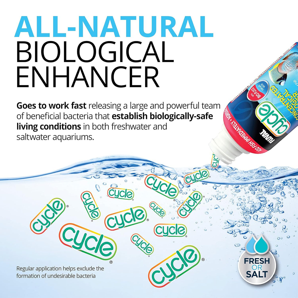 Fluval Cycle Biological Enhancer, Aquarium Water Treatment, 16.9 Oz.