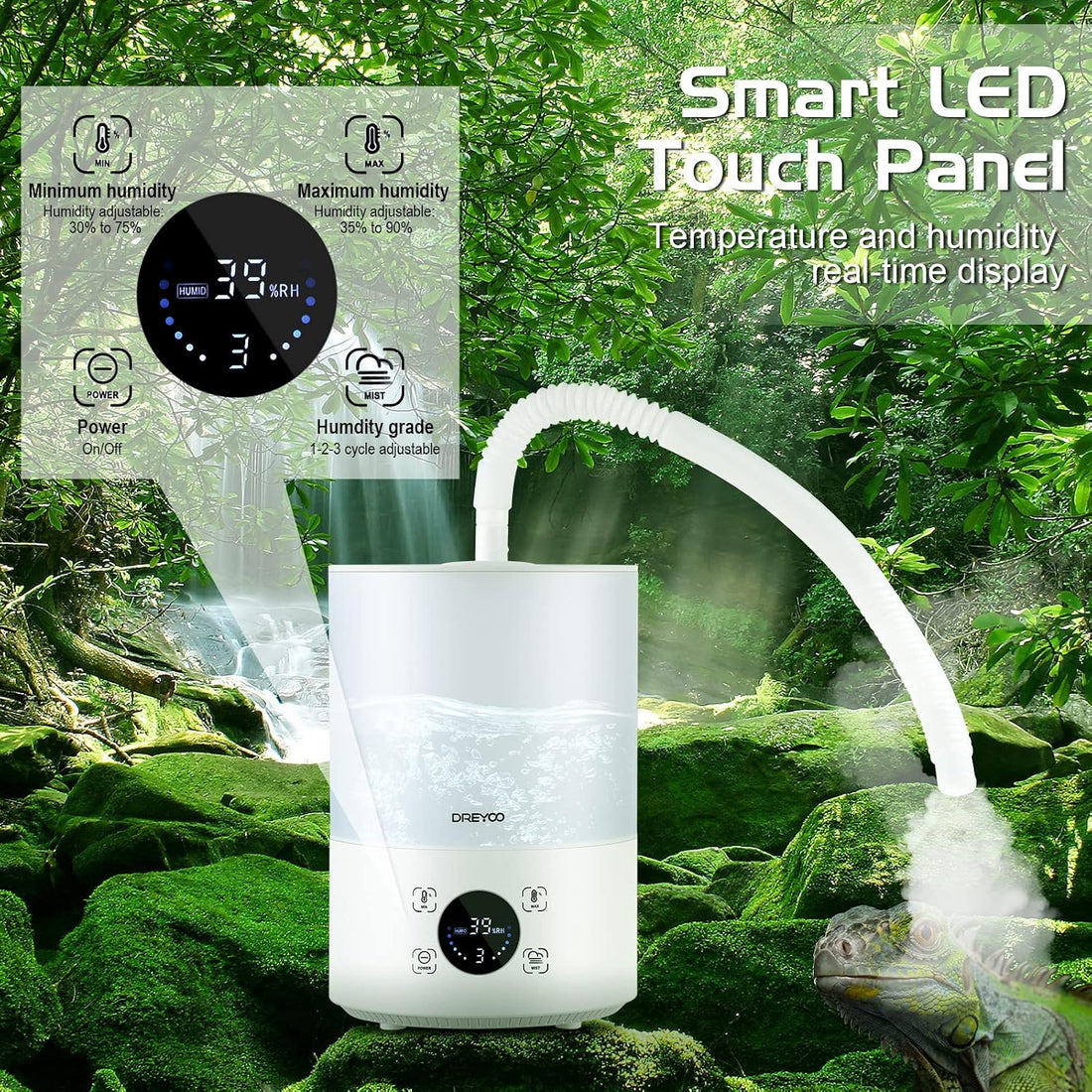 Smart Reptile Fogger Humidifiers with Humidity Control