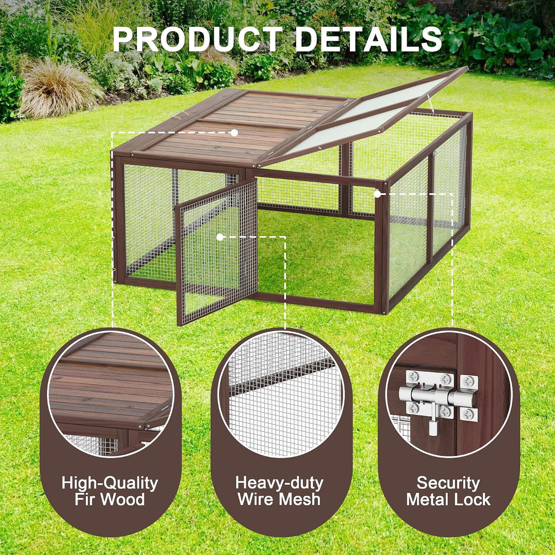 Portable Chicken Coop Run, Folding Rabbit Hutch