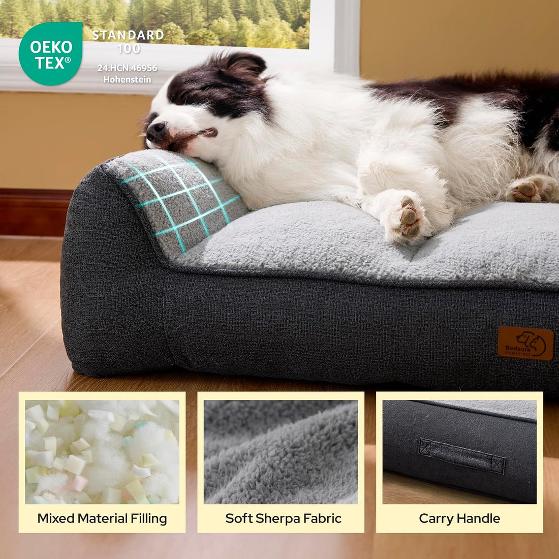 Bedsure SupportMax® Self Warming Orthopedic Dog Beds Large Sized Dog