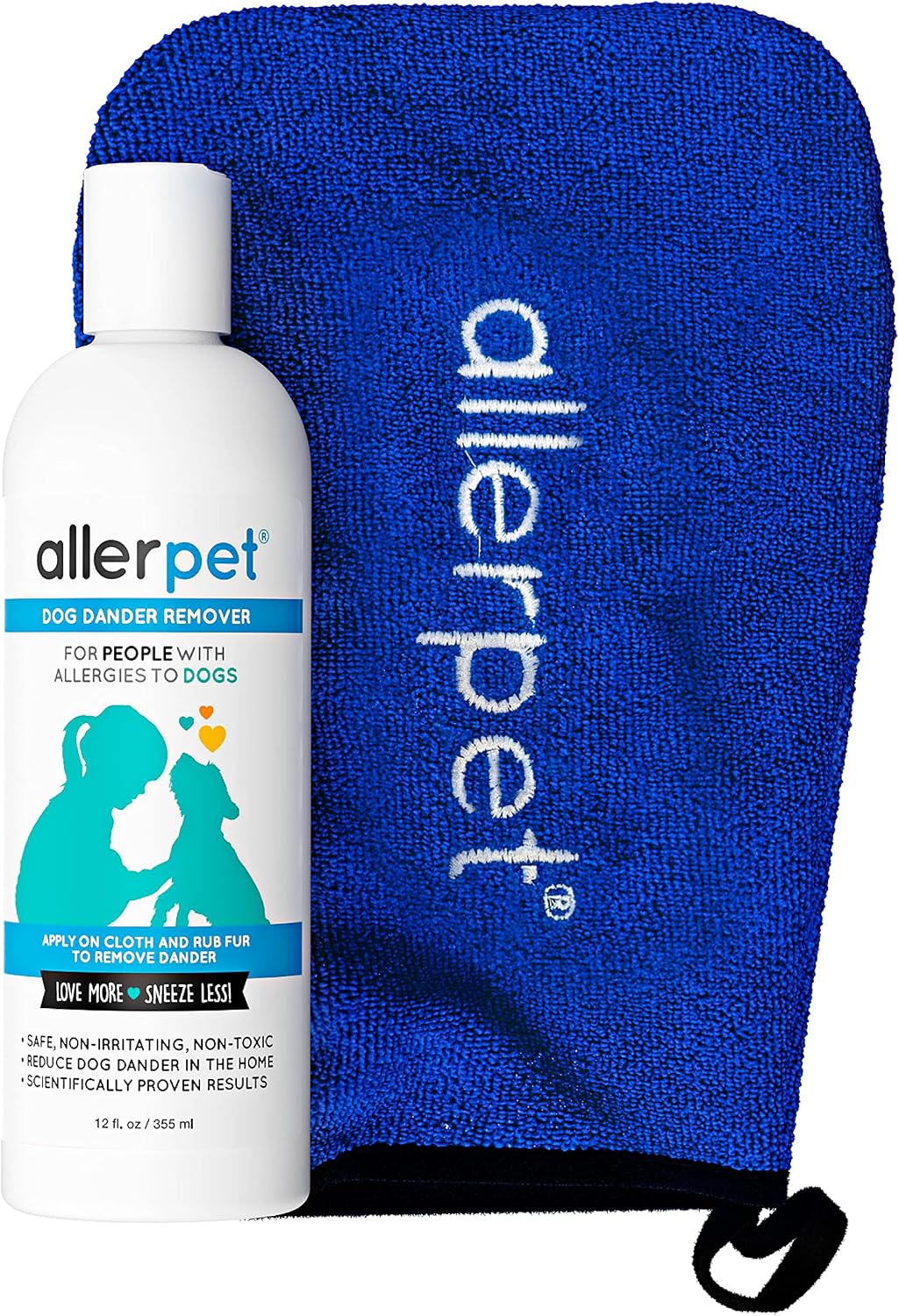 Allerpet Dog Dander Remover w/Free Mitt & Sprayer, Dry Skin Relief