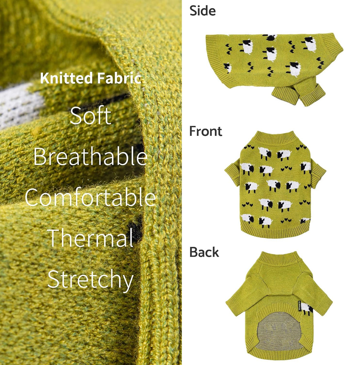 Fitwarm Funny Sheep Dog Sweater, Thermal Winter Clothes for Small Dogs