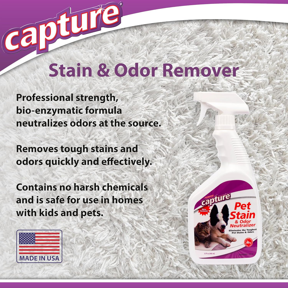 Capture Pet Stain & Odor Remover - Enzyme Pet Odor Eliminator